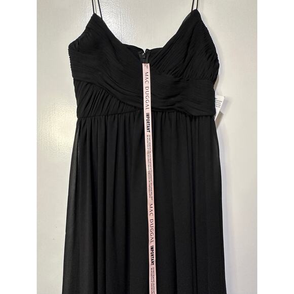 Ieena Mac Duggal Black Faux Wrap Sleeveless Flowy Midi Dress Sz Small NWT #70099 - Picture 5 of 15